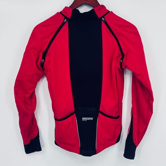 Hi-Vis Windstopper Soft Shell Cycling Jacket Gore Bike Wear Women’s Red Black S - Picture 3 of 10